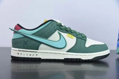 Saint Seiya X Nike Dunk Low Custom White Green Solesnk